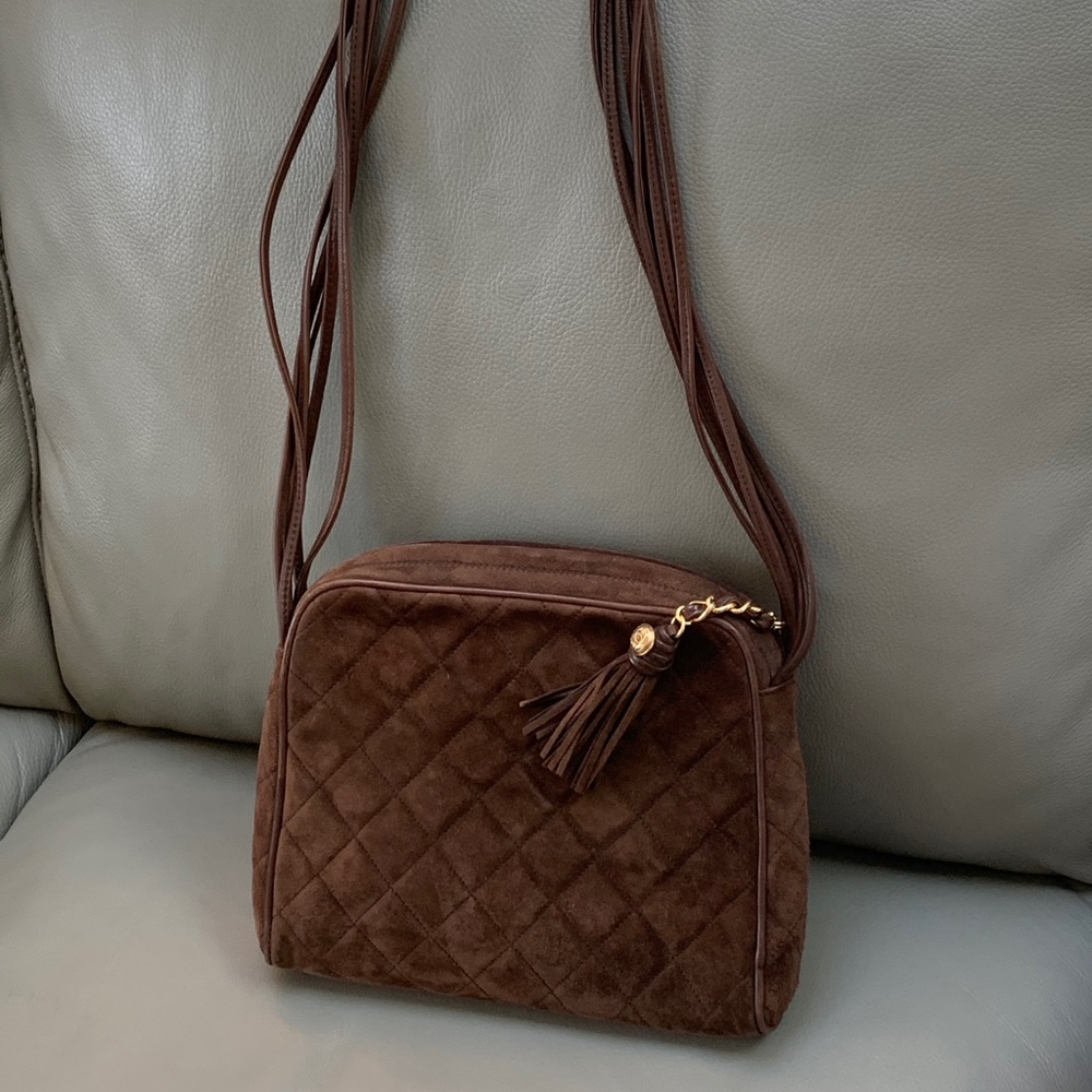 Chanel Shoulder Bag  Browns Suede Leather